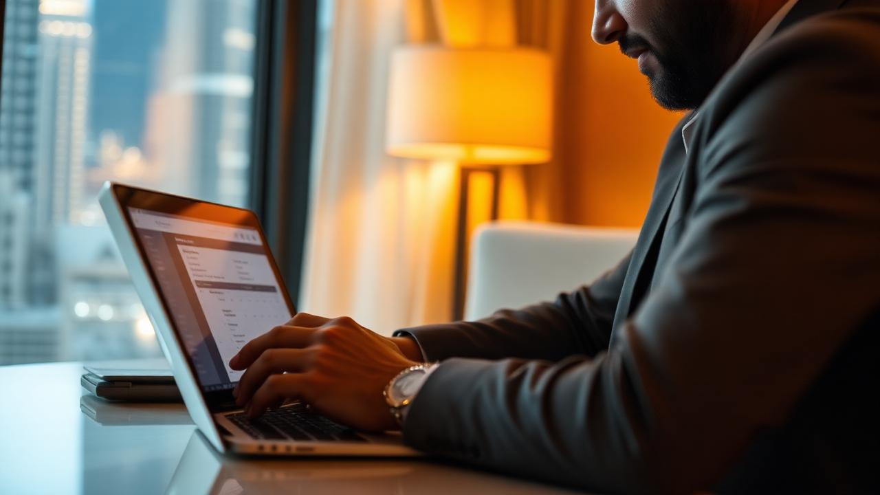 Dubai property owner reviewing Mollak service charges invoice for a Downtown Dubai apartment.